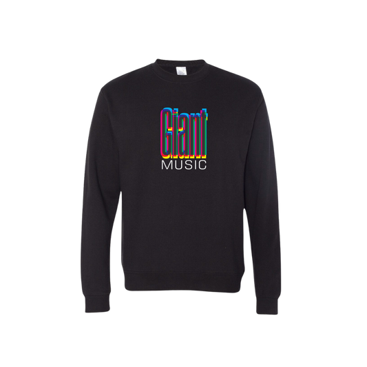 crewneck sweatshirt-black-"Giant Music"